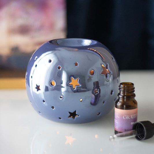 Brûleur pour fondants parfumés bleu iridescent