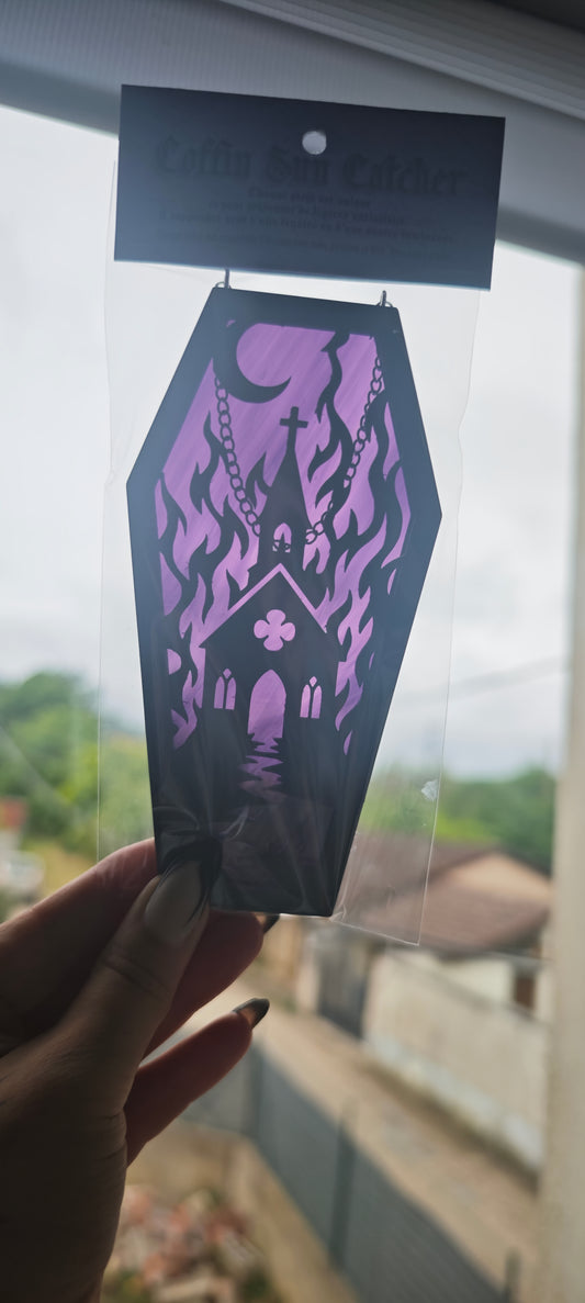 Cercueil verre chapelle violet