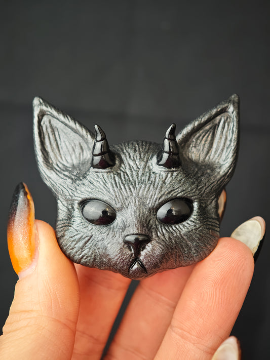 Magnet Evil cat gris