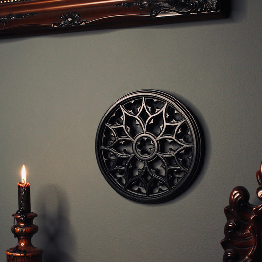 Rosace gothique noire avec chaîne (VICTOR)