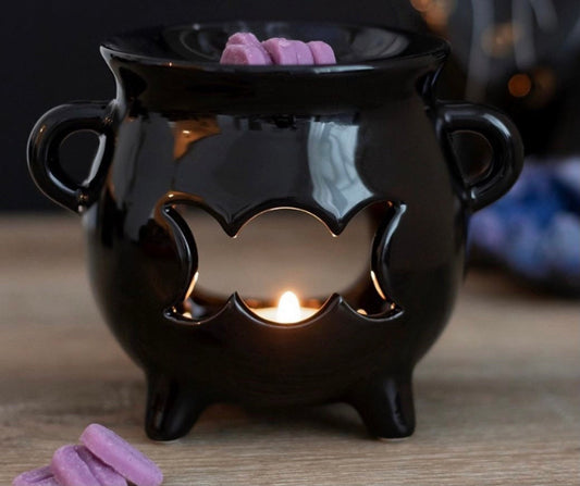 Brûleur pour fondants parfumés chaudron triple lune
