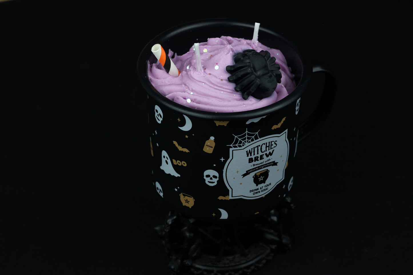 Bougie gourmande mug Witches brew email (muffin myrtilles)