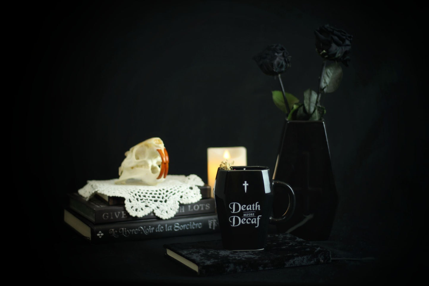 Bougie mug cercueil