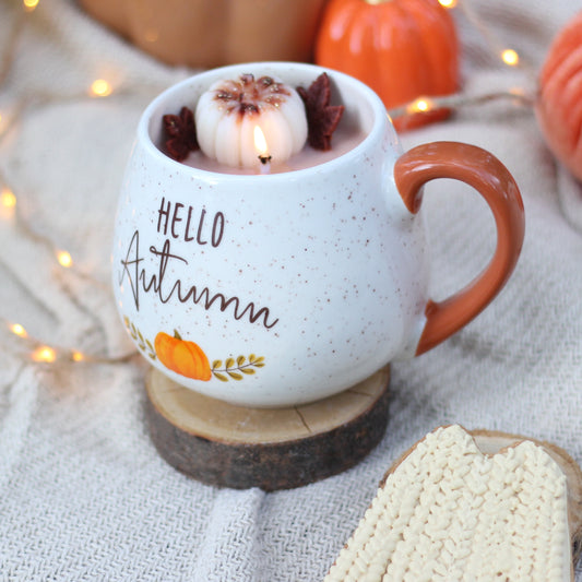 Bougie mug Hello Autumn