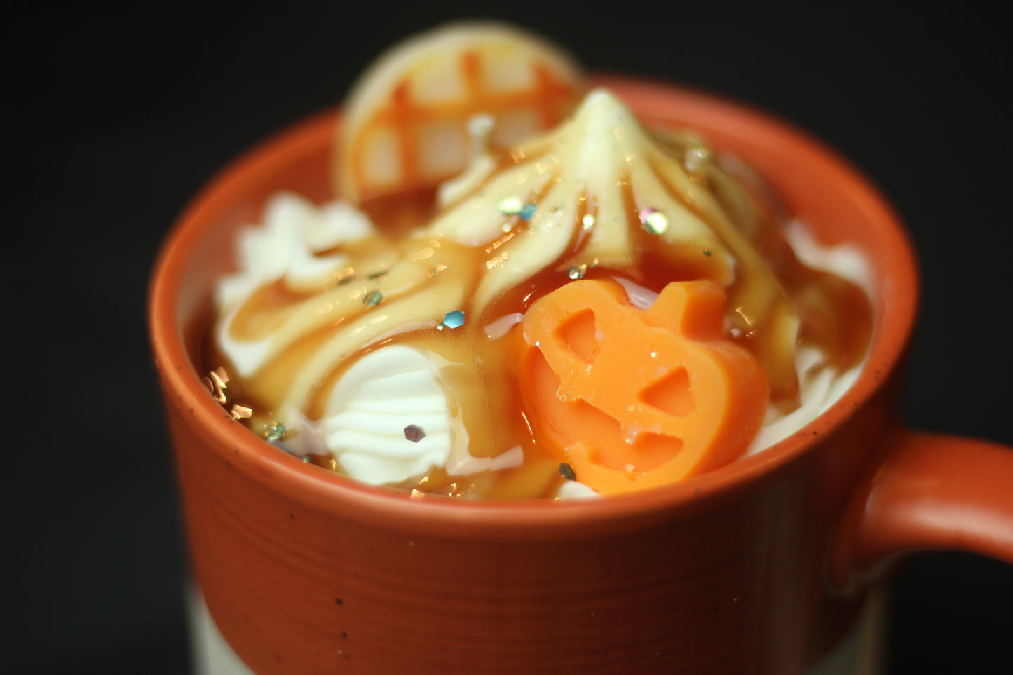 Bougie mug citrouille grès