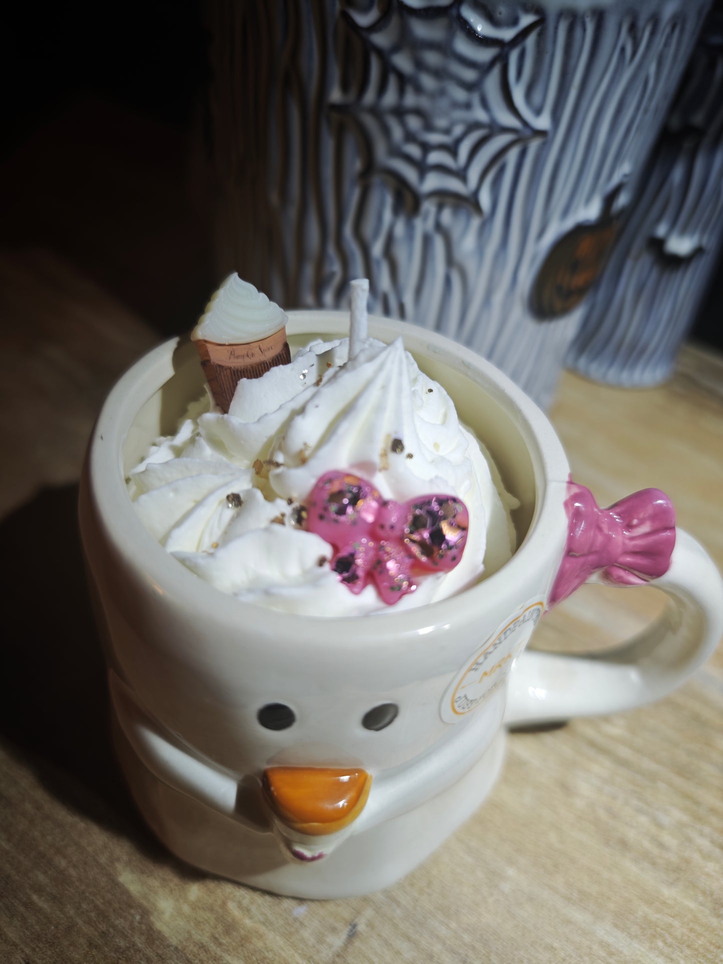 Bougie mug Fantôme noeud