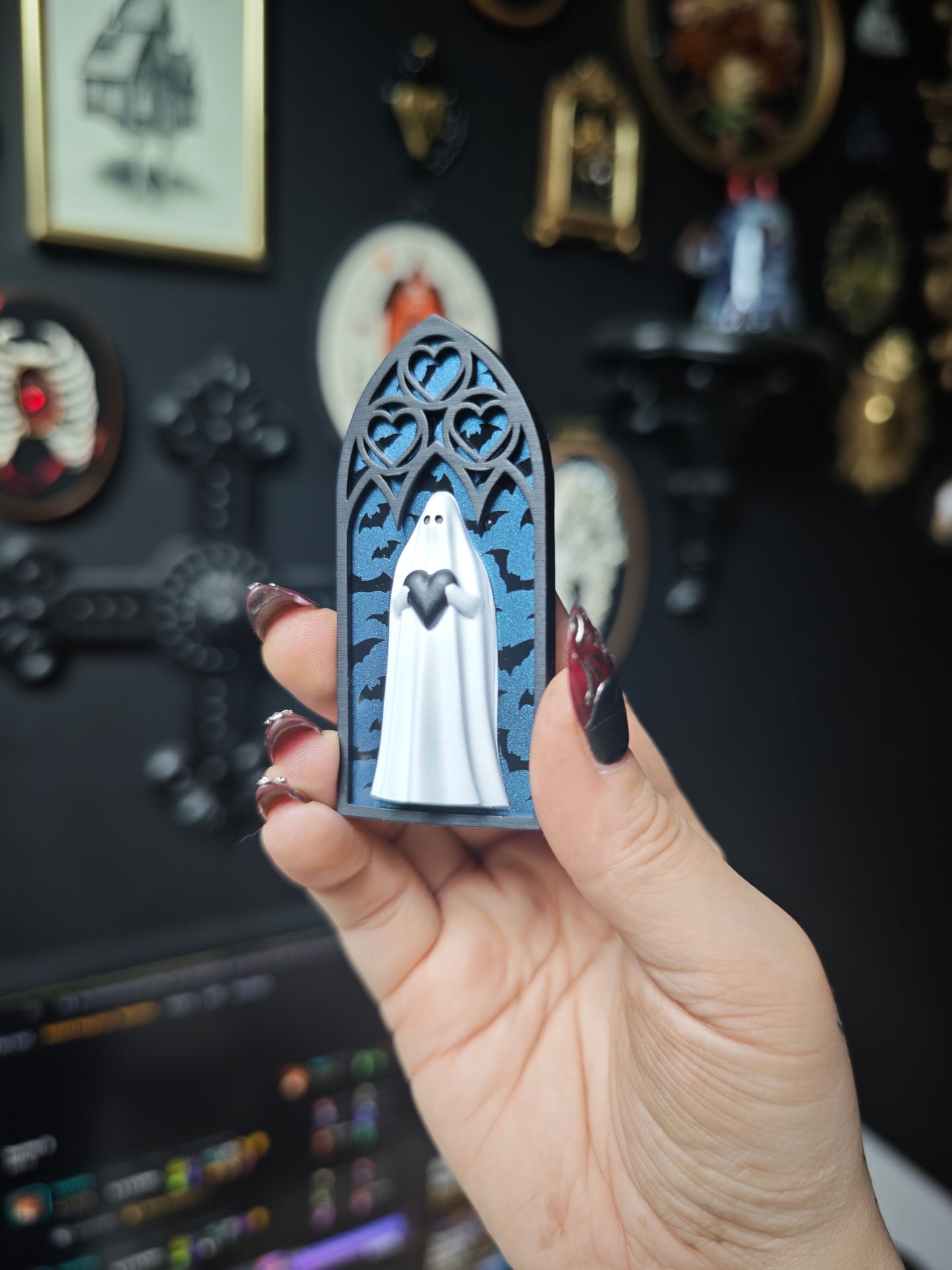 Magnet fantôme cathédrale duochrome chauve souris arche coeur
