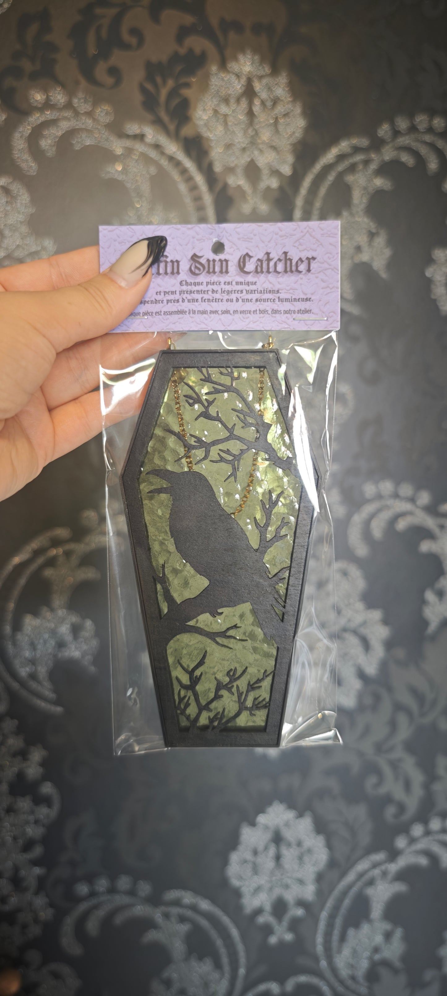 Cercueil verre corbeau verre tilleul