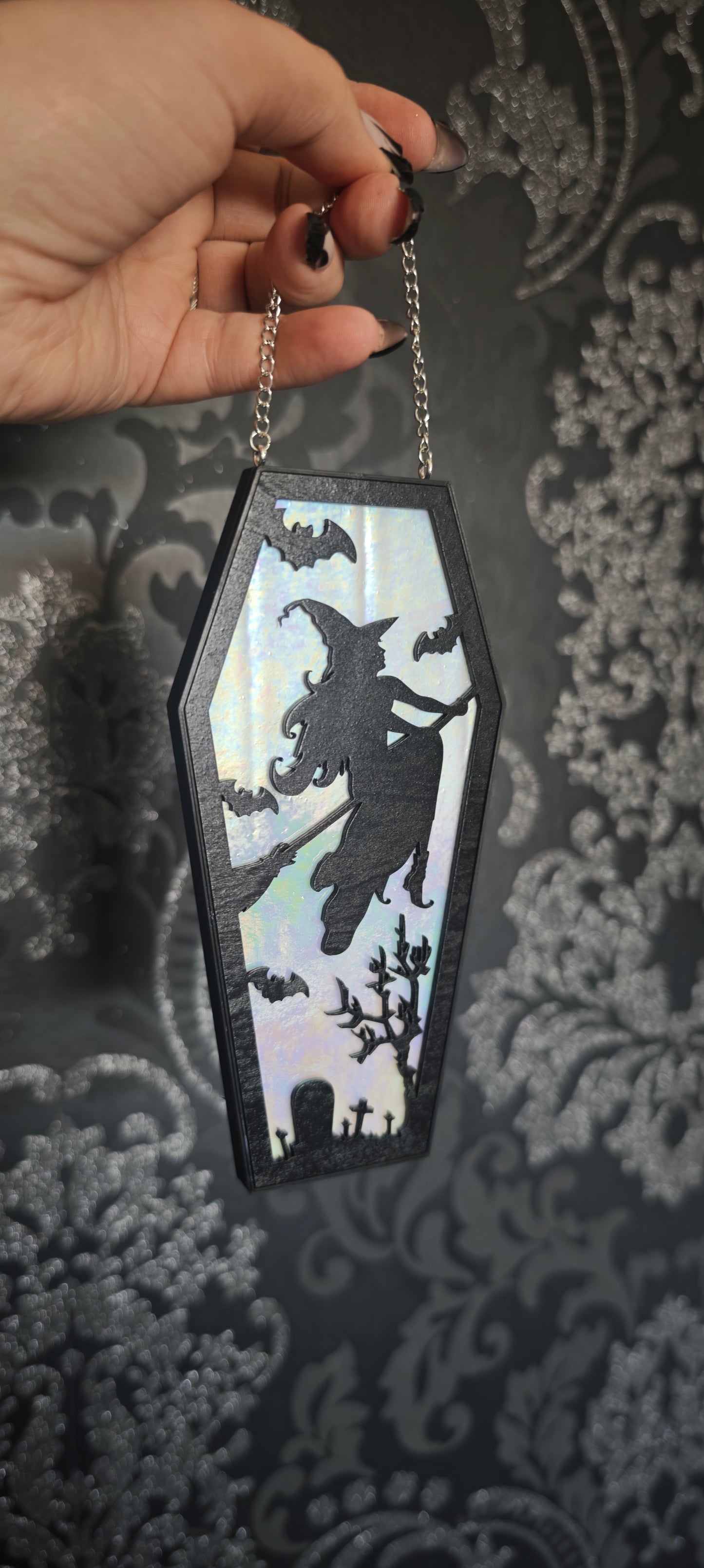 Cercueil verre sorcière blanc multichrome