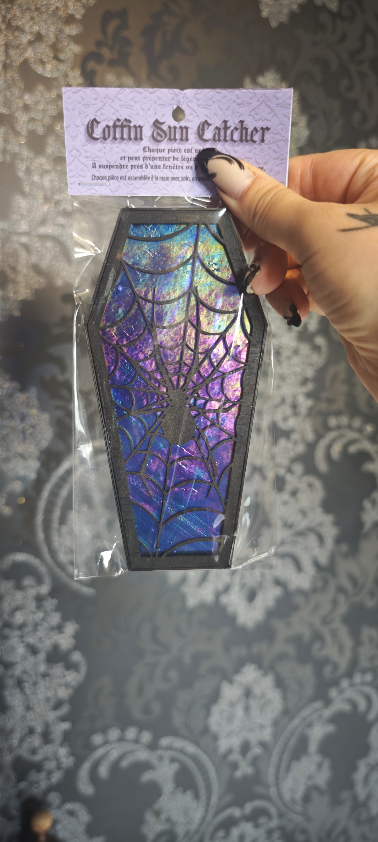 Cercueil verre araignée bleu multichrome