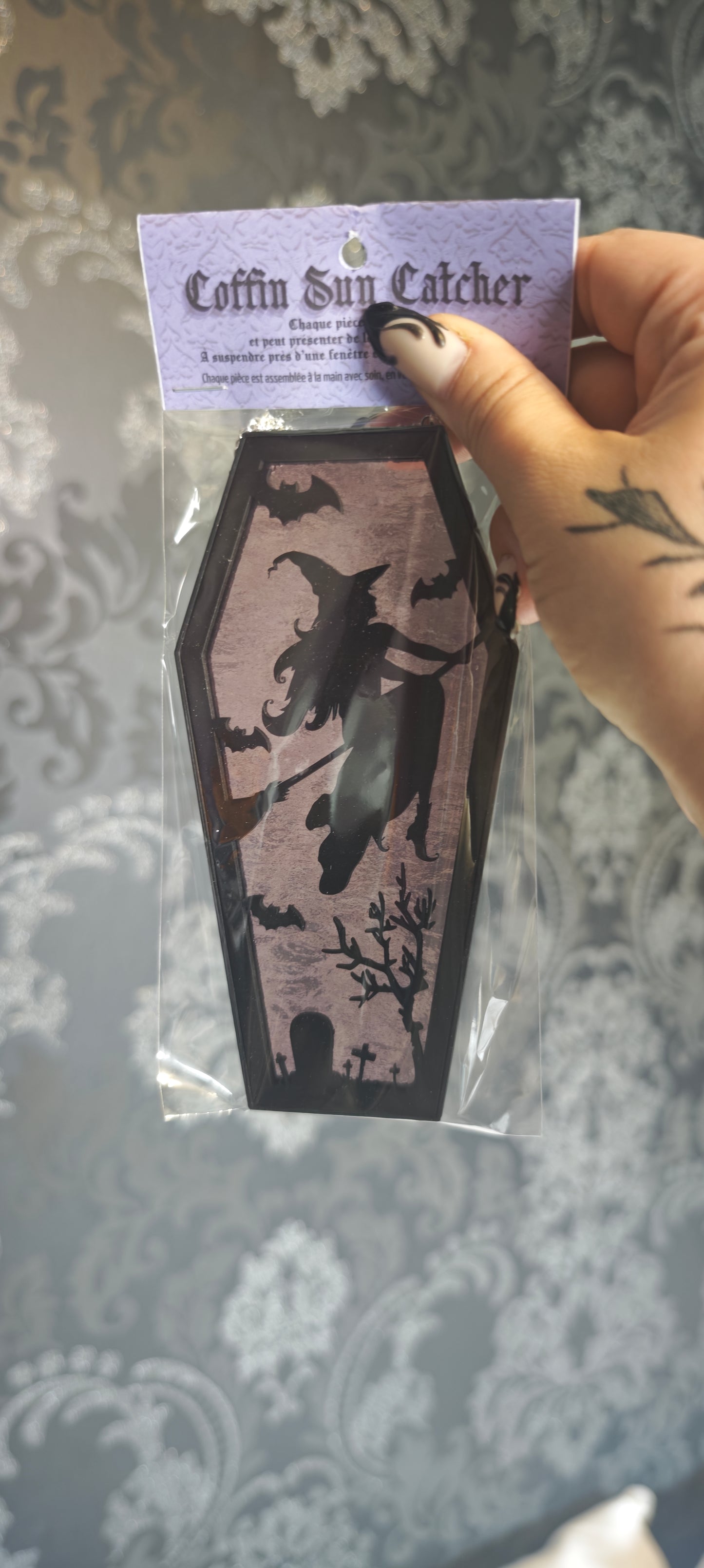 Cercueil verre sorcière lilas