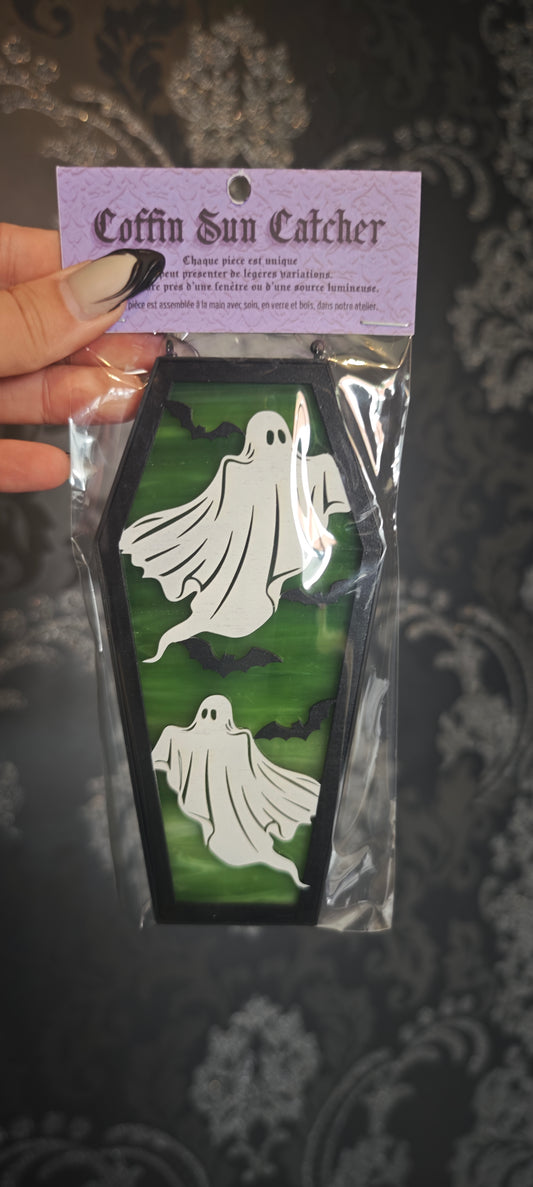Cercueil verre fantômes vert