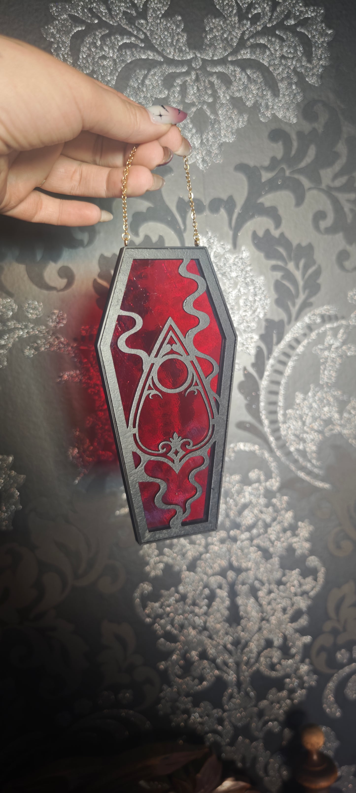 Cercueil verre rouge Ouija