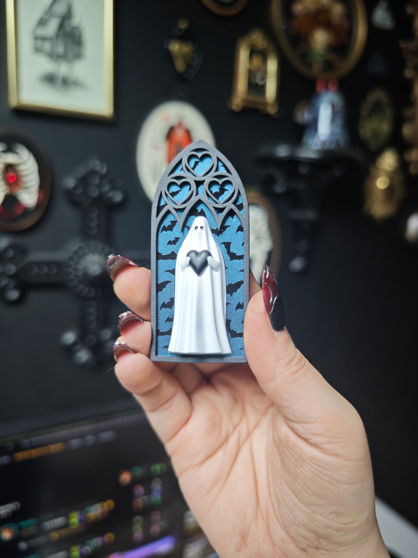 Magnet fantôme cathédrale duochrome chauve souris arche coeur