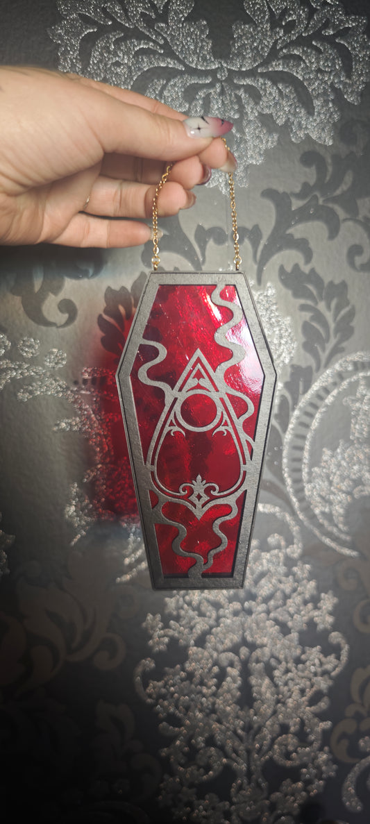 Cercueil verre rouge Ouija