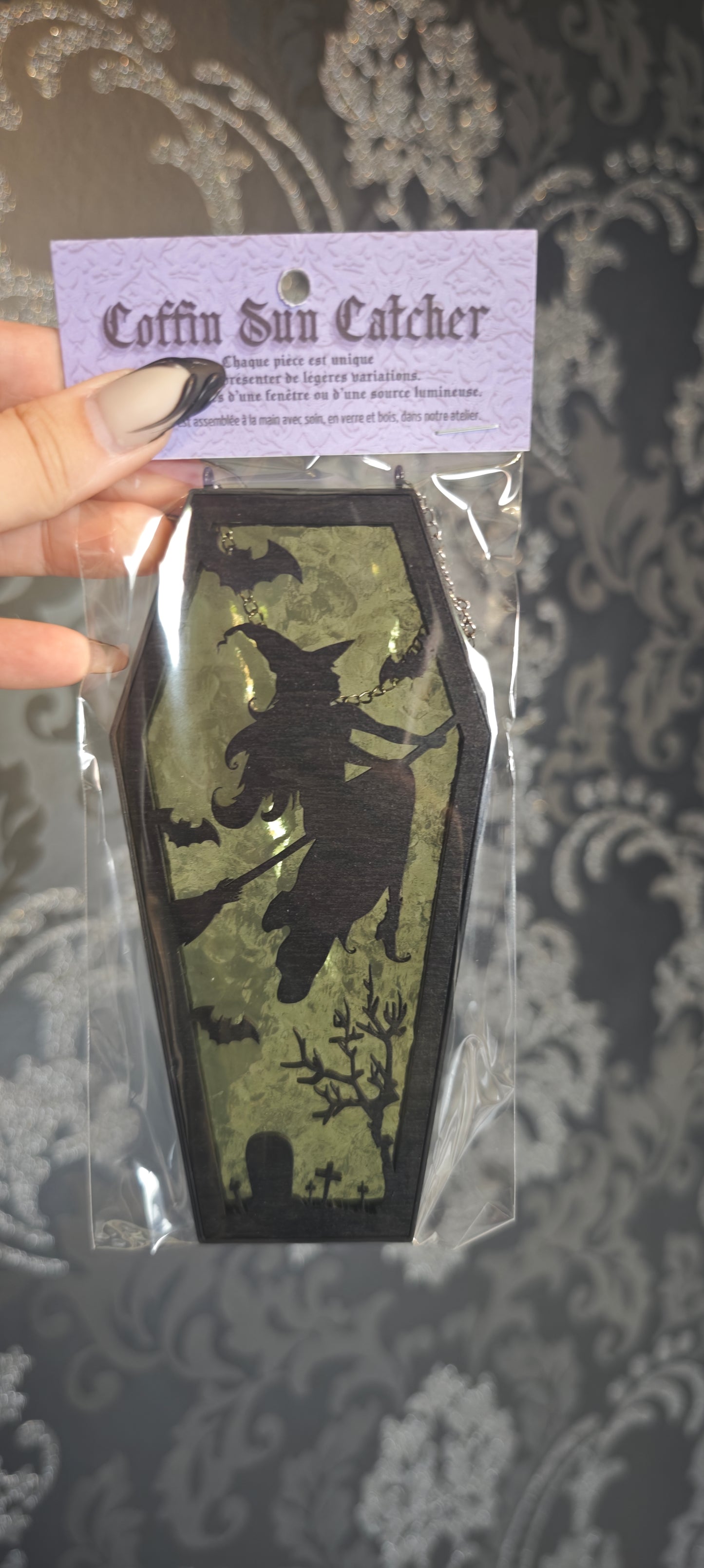 Cercueil verre sorcière vert tilleul