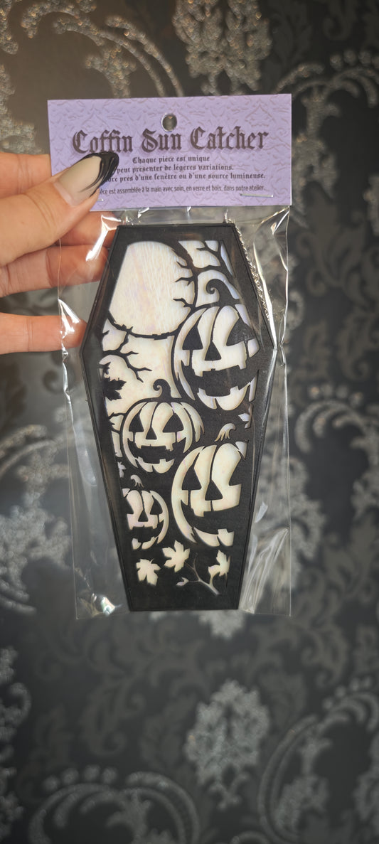 Cercueil verre citrouille blanc holographique