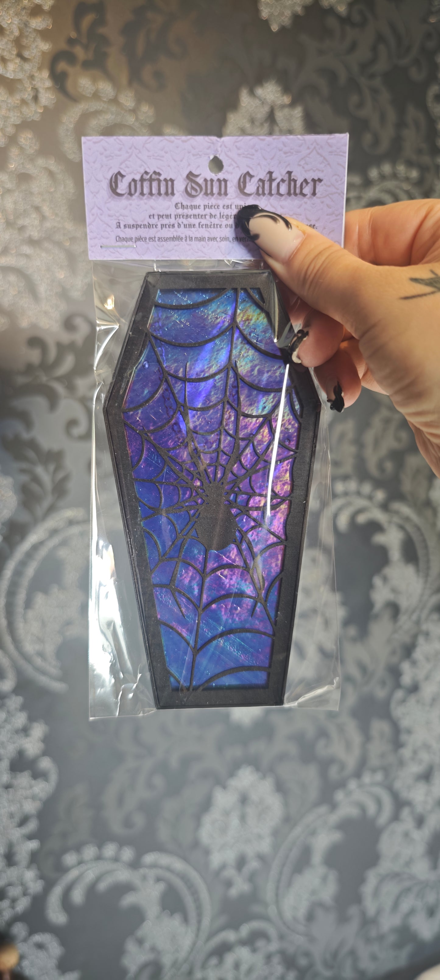 Cercueil verre araignée bleu multichrome