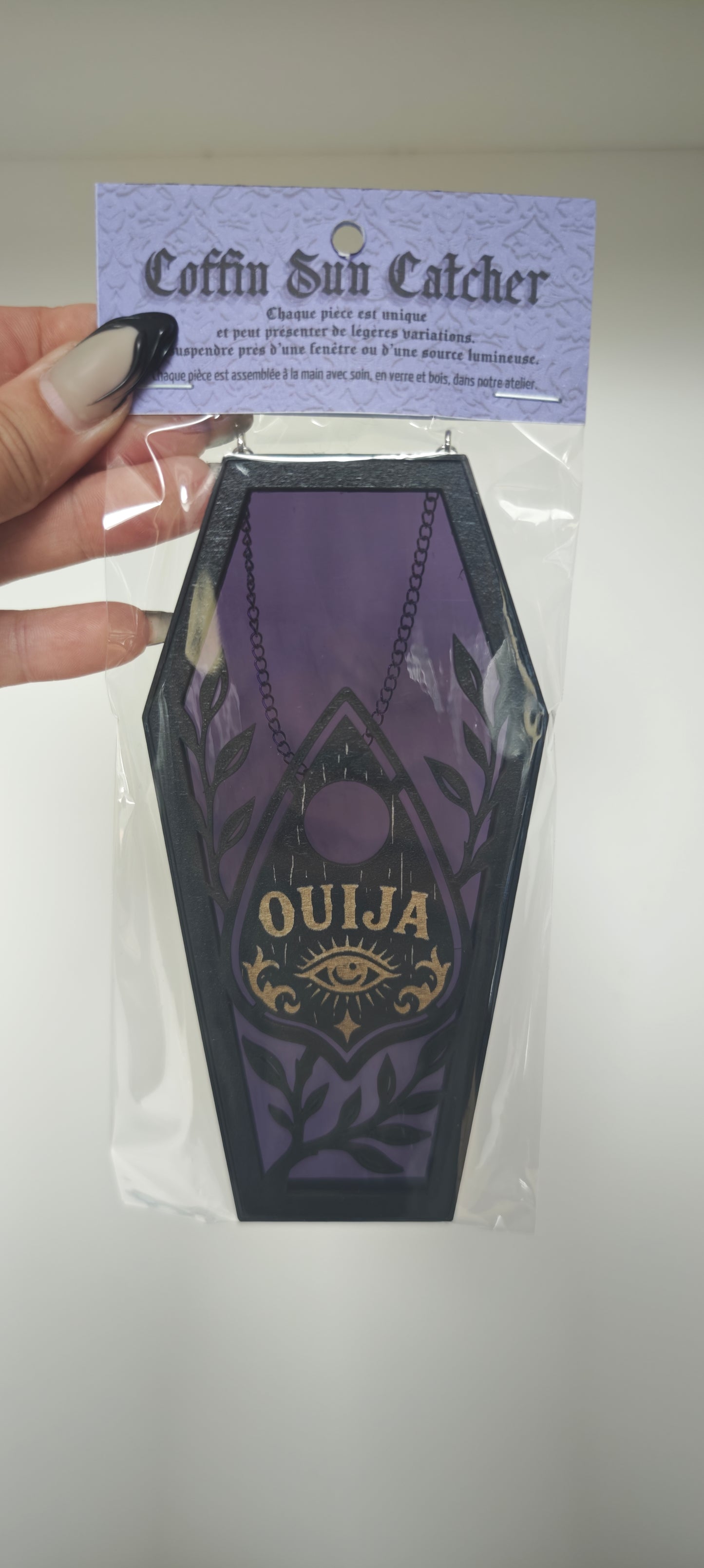 Cercueil verre violet Ouija gravure