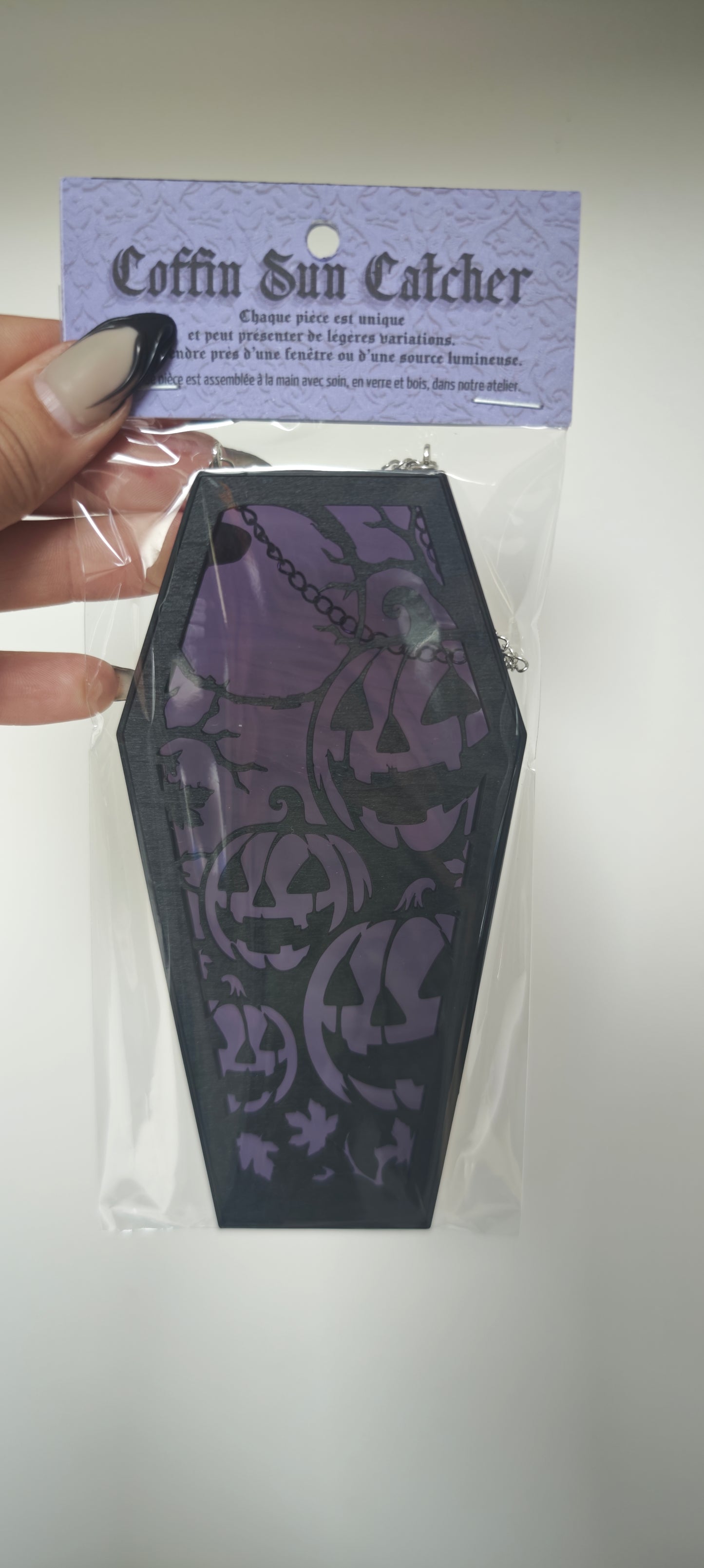 Cercueil verre citrouille violet