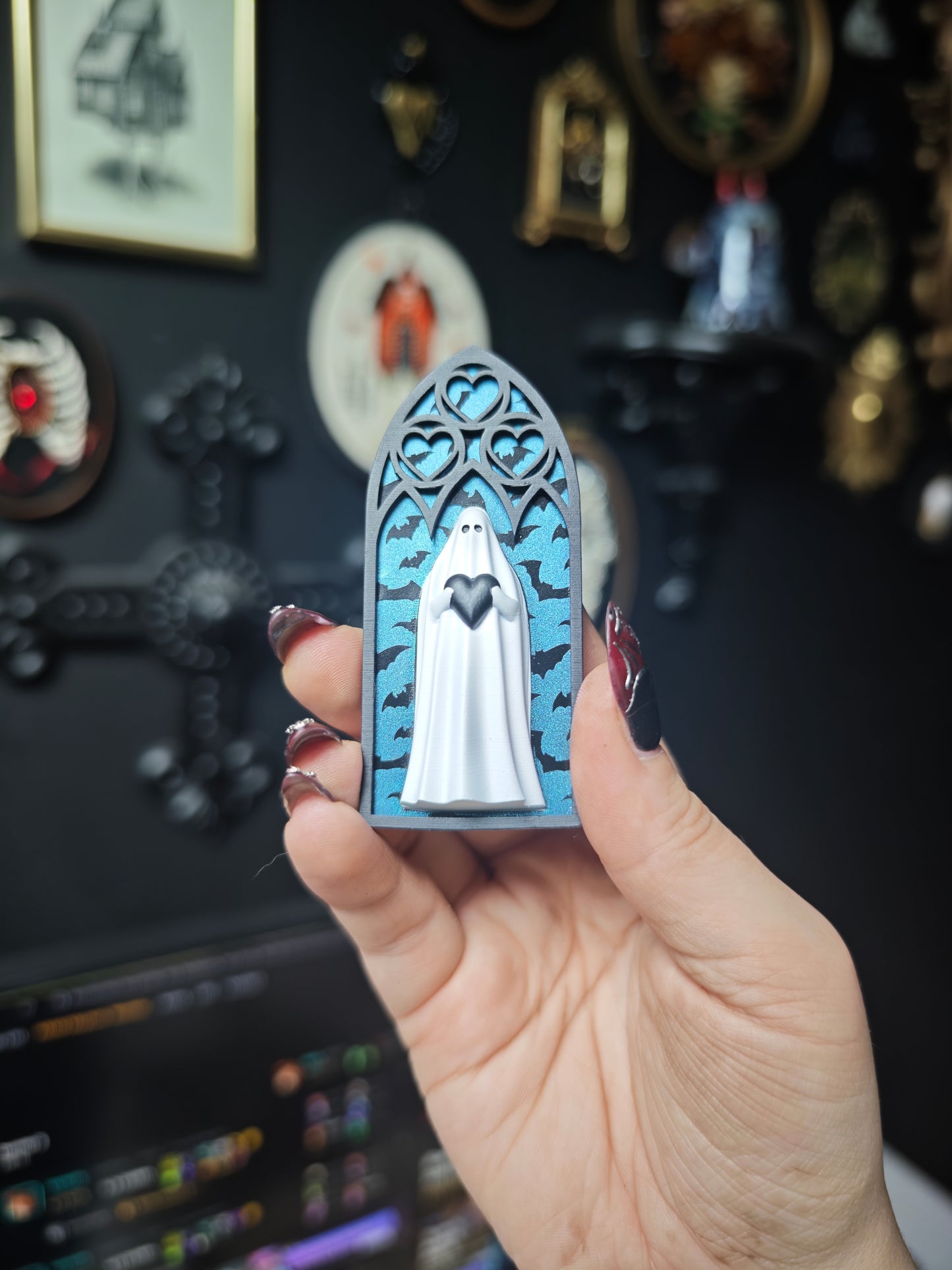 Magnet fantôme cathédrale duochrome chauve souris arche coeur