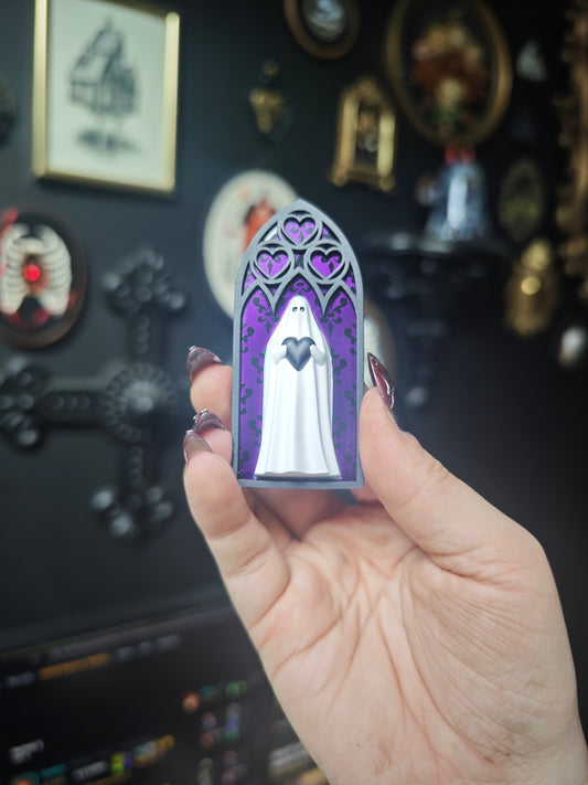 Magnet fantôme cathédrale violet baroque arche coeur