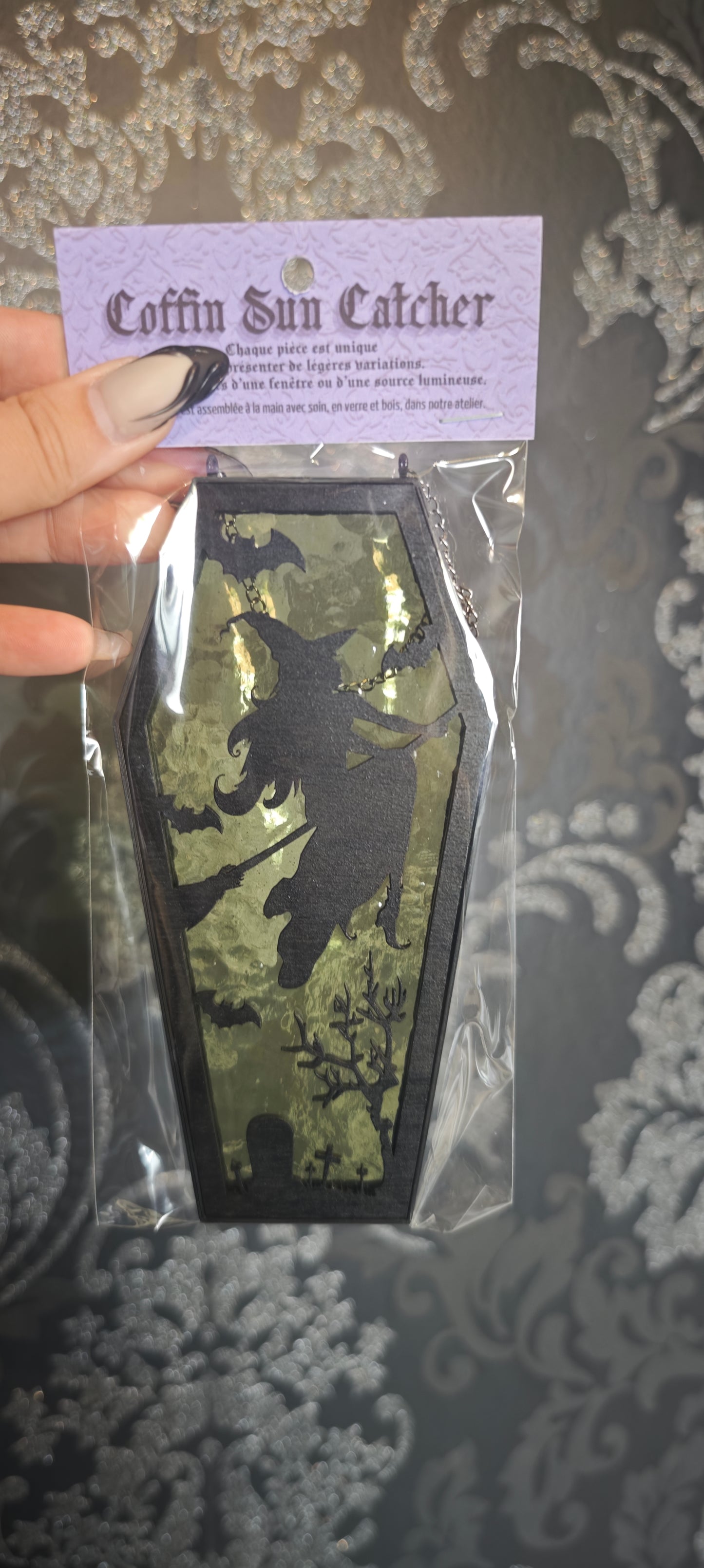 Cercueil verre sorcière vert tilleul