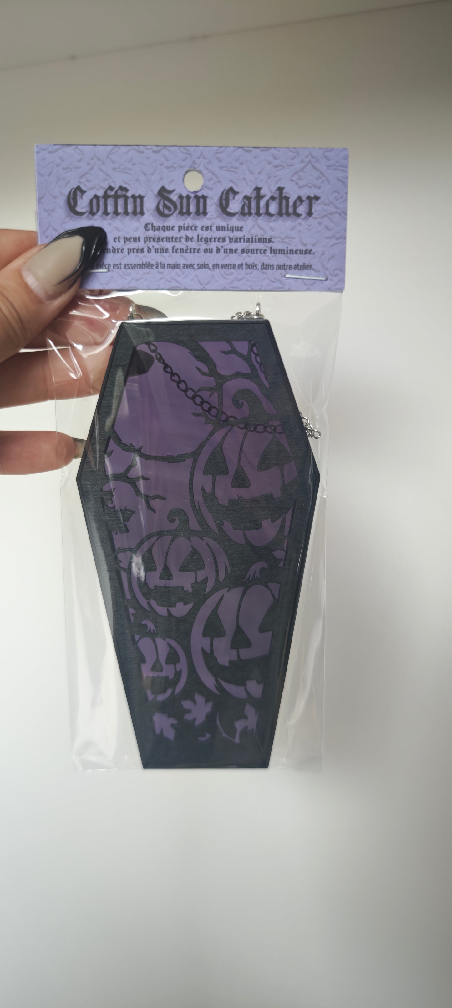 Cercueil verre citrouille violet