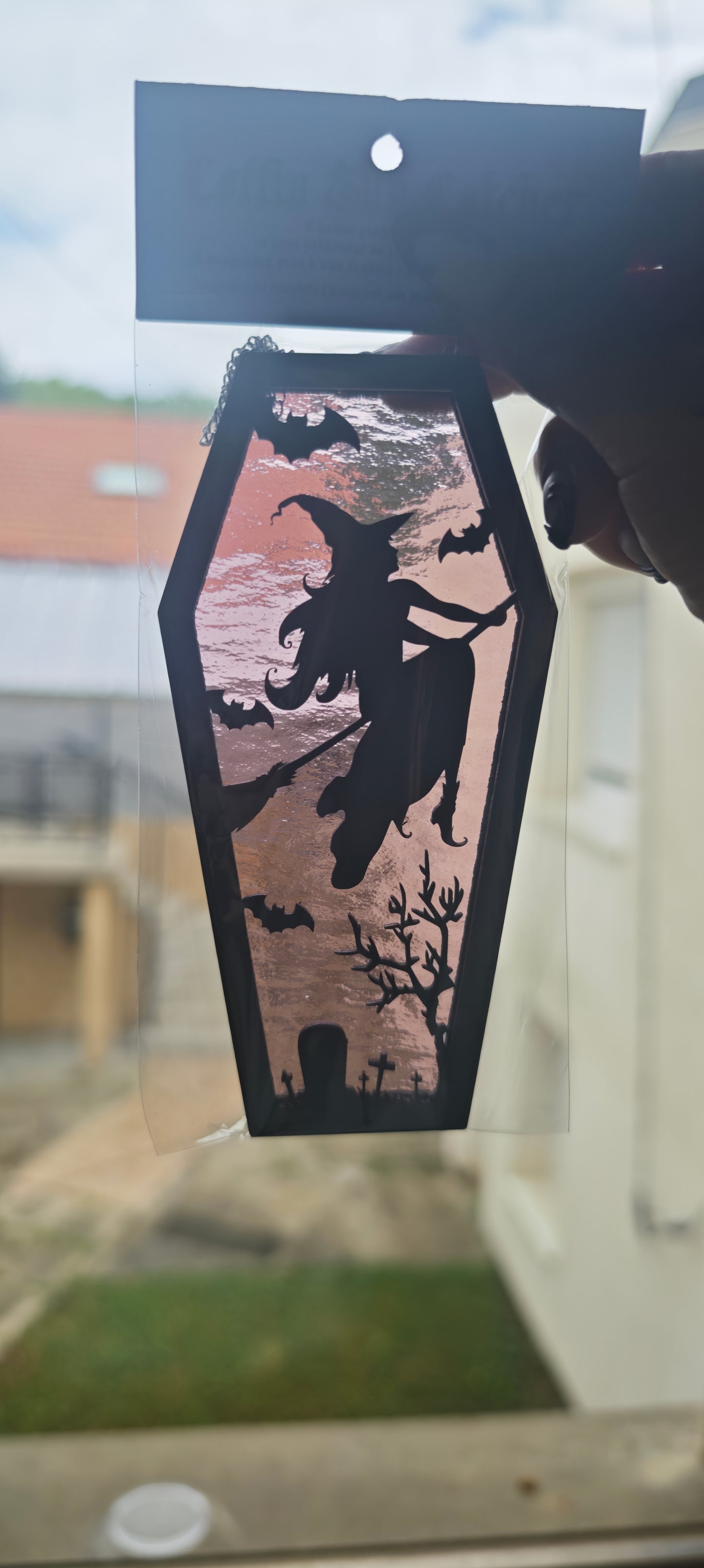 Cercueil verre sorcière lilas