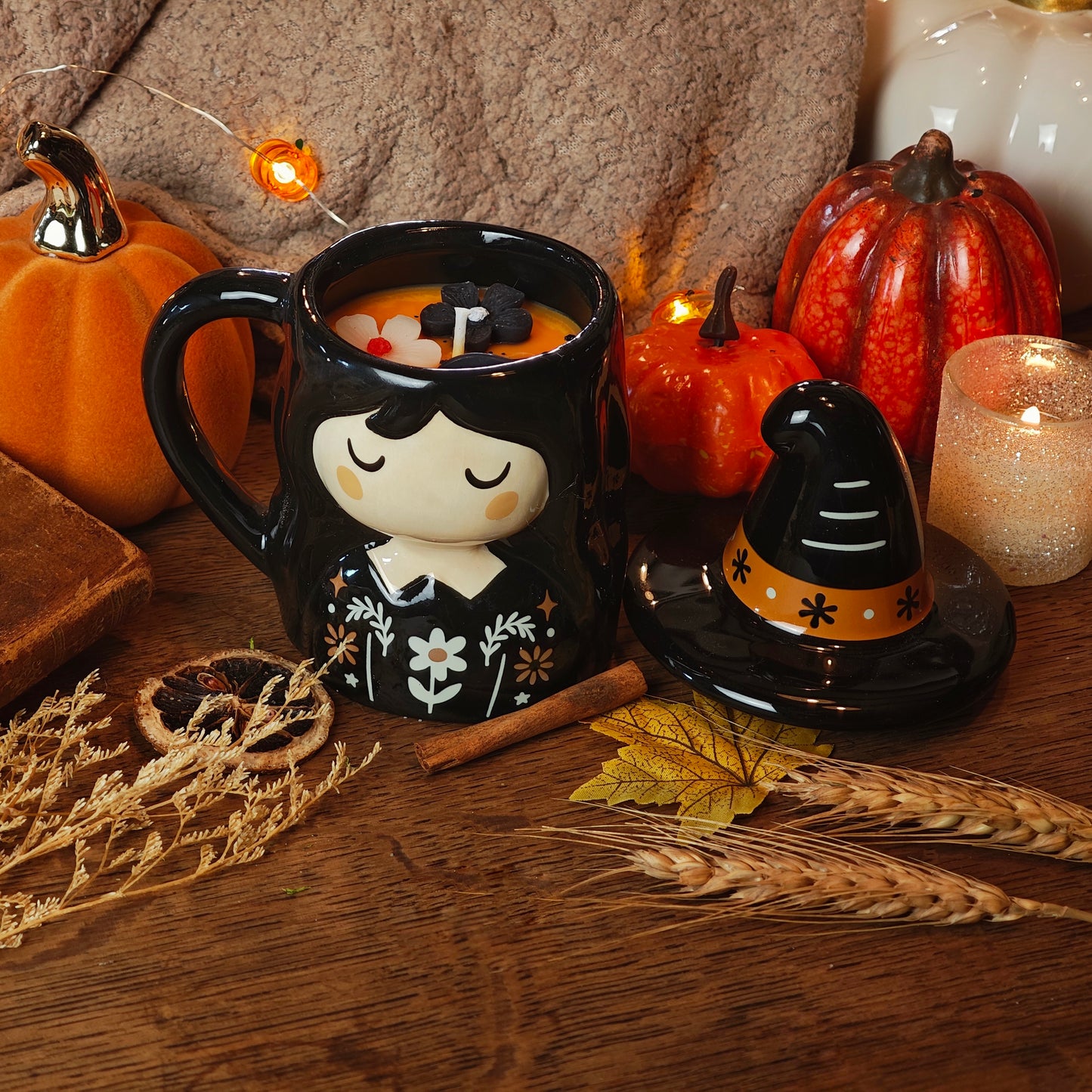 Bougie automne sorcière