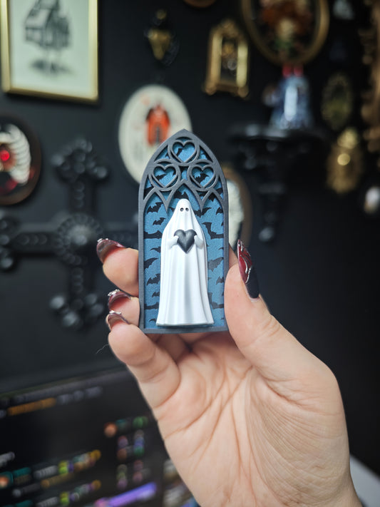 Magnet fantôme cathédrale duochrome chauve souris arche coeur