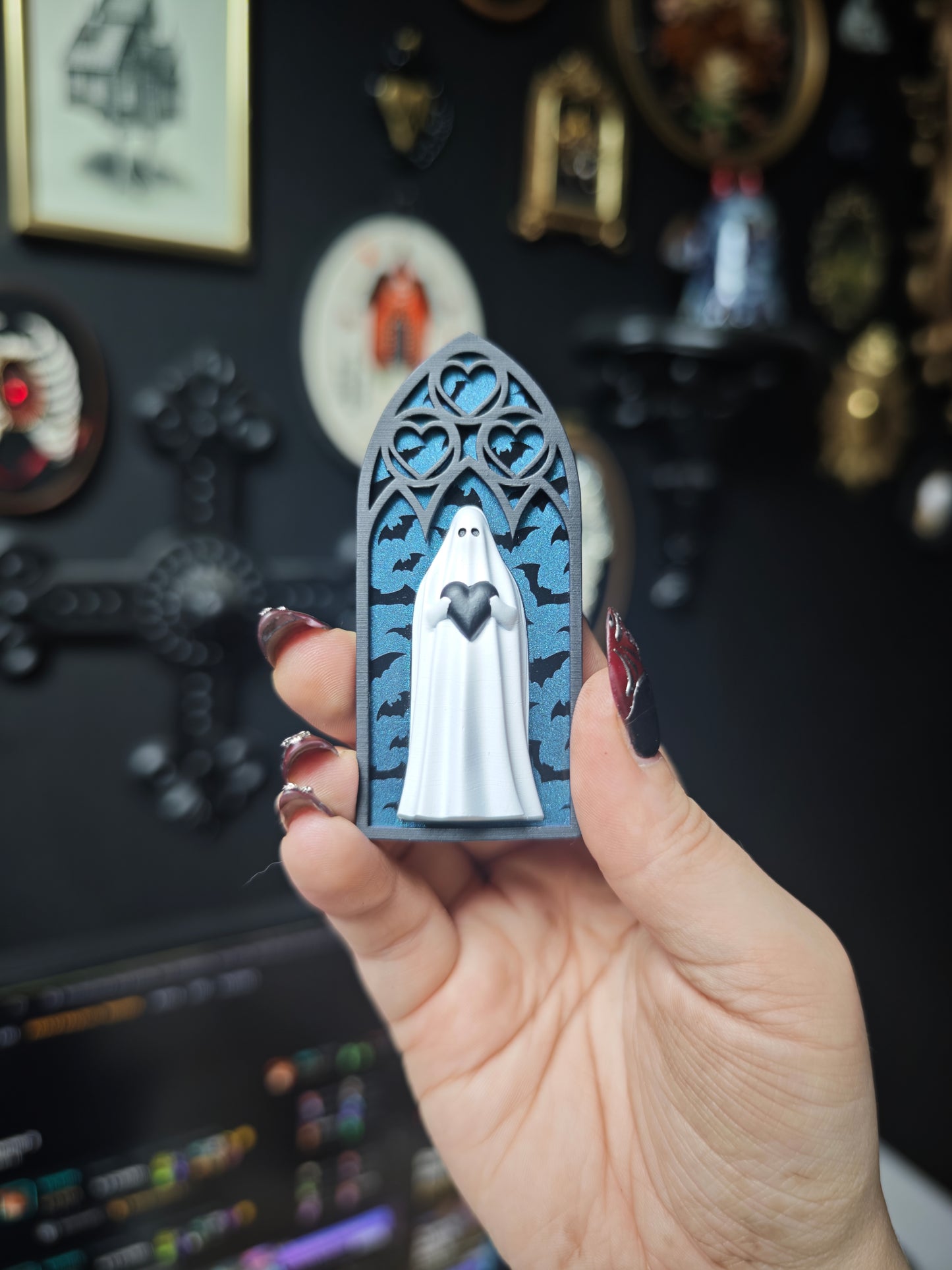 Magnet fantôme cathédrale duochrome chauve souris arche coeur