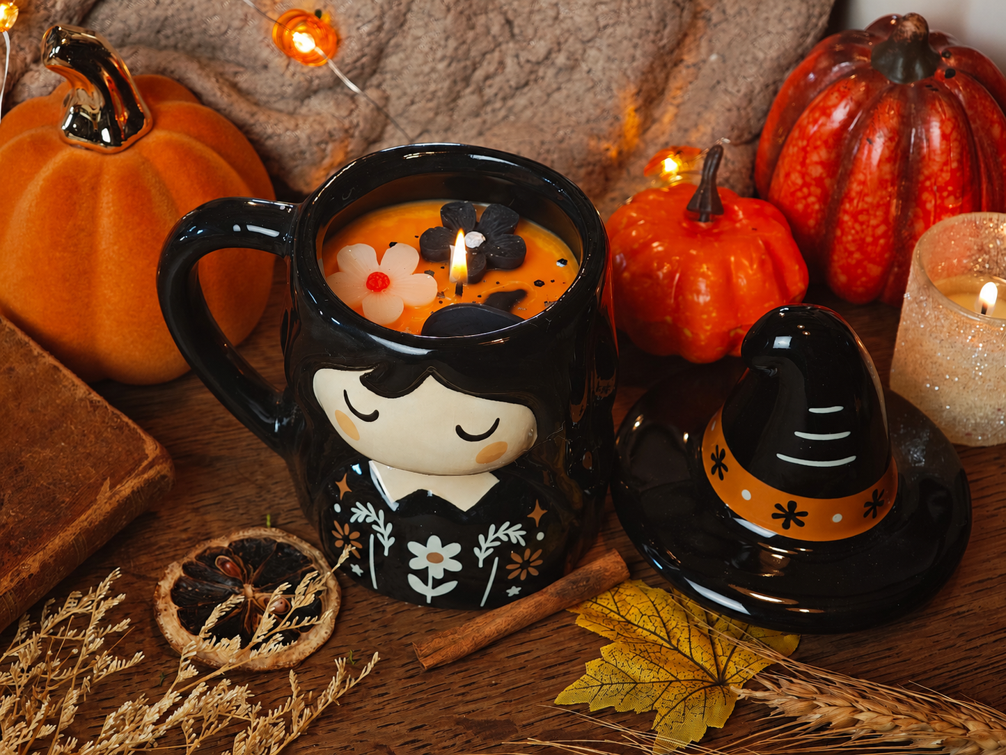 Bougie automne sorcière