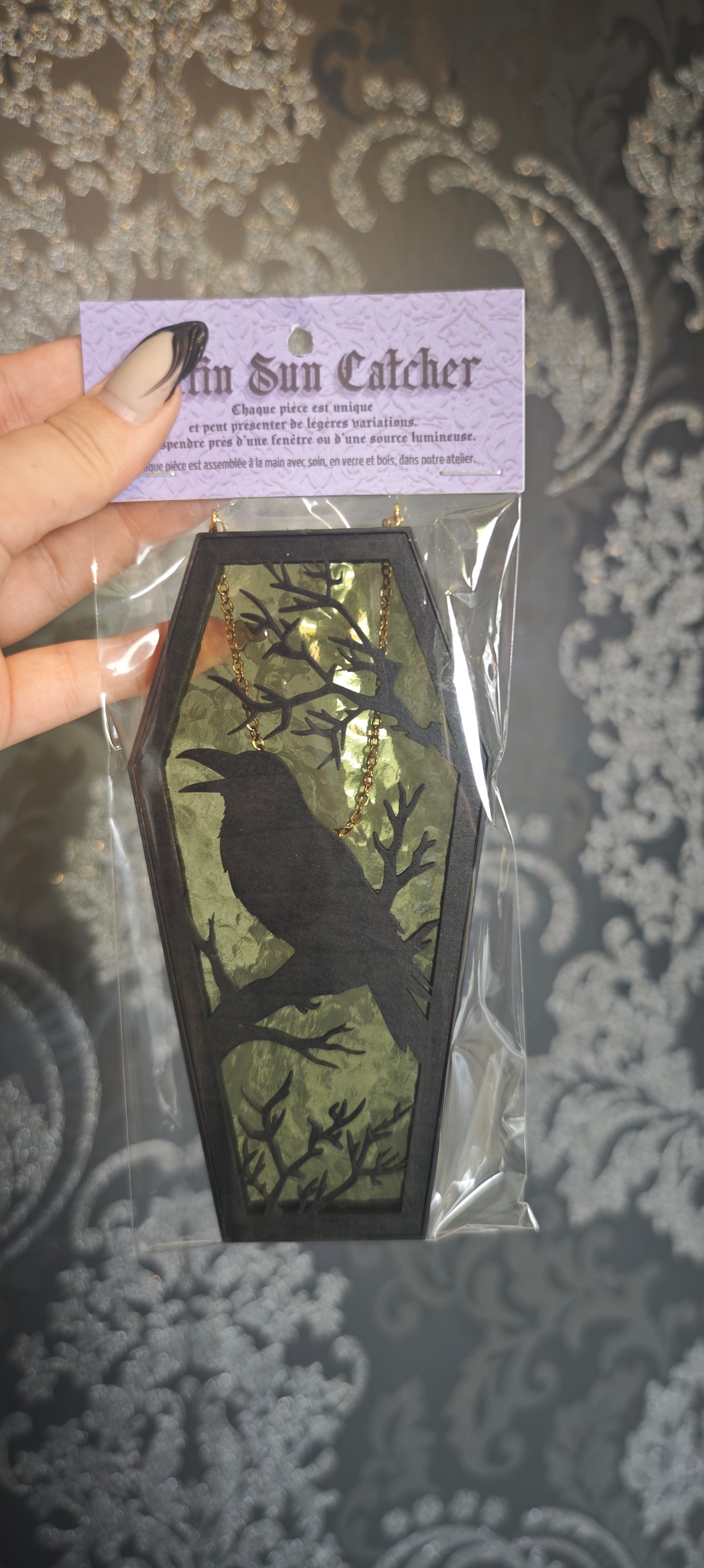 Cercueil verre corbeau verre tilleul