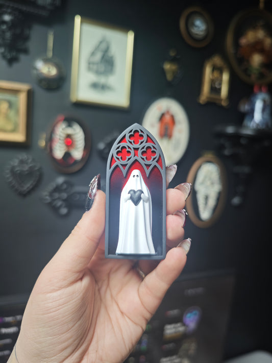 Magnet fantôme cathédrale dégradé noir rouge