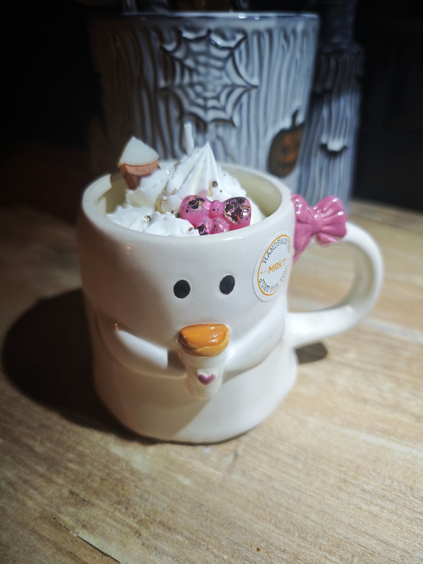 Bougie mug Fantôme noeud