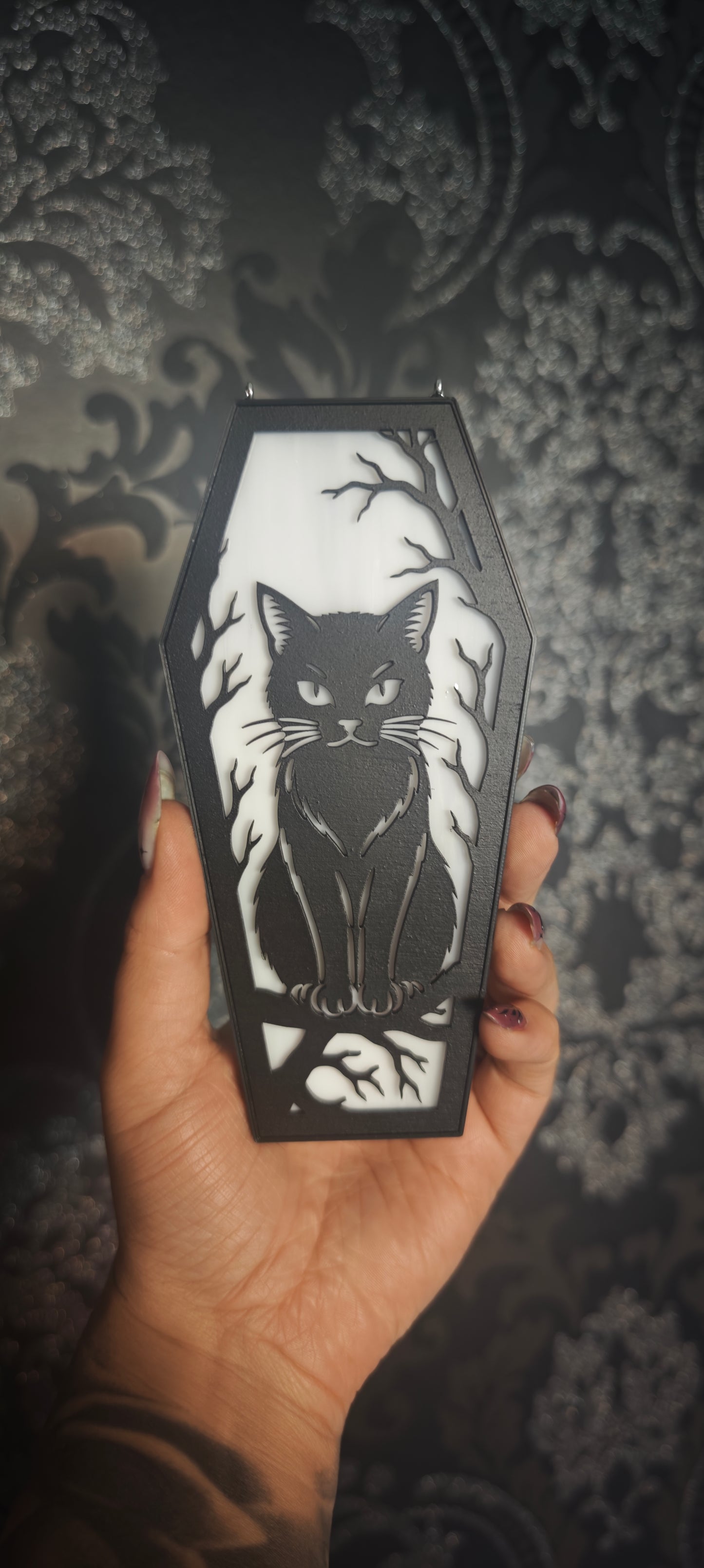 Cercueil verre blanc Chat