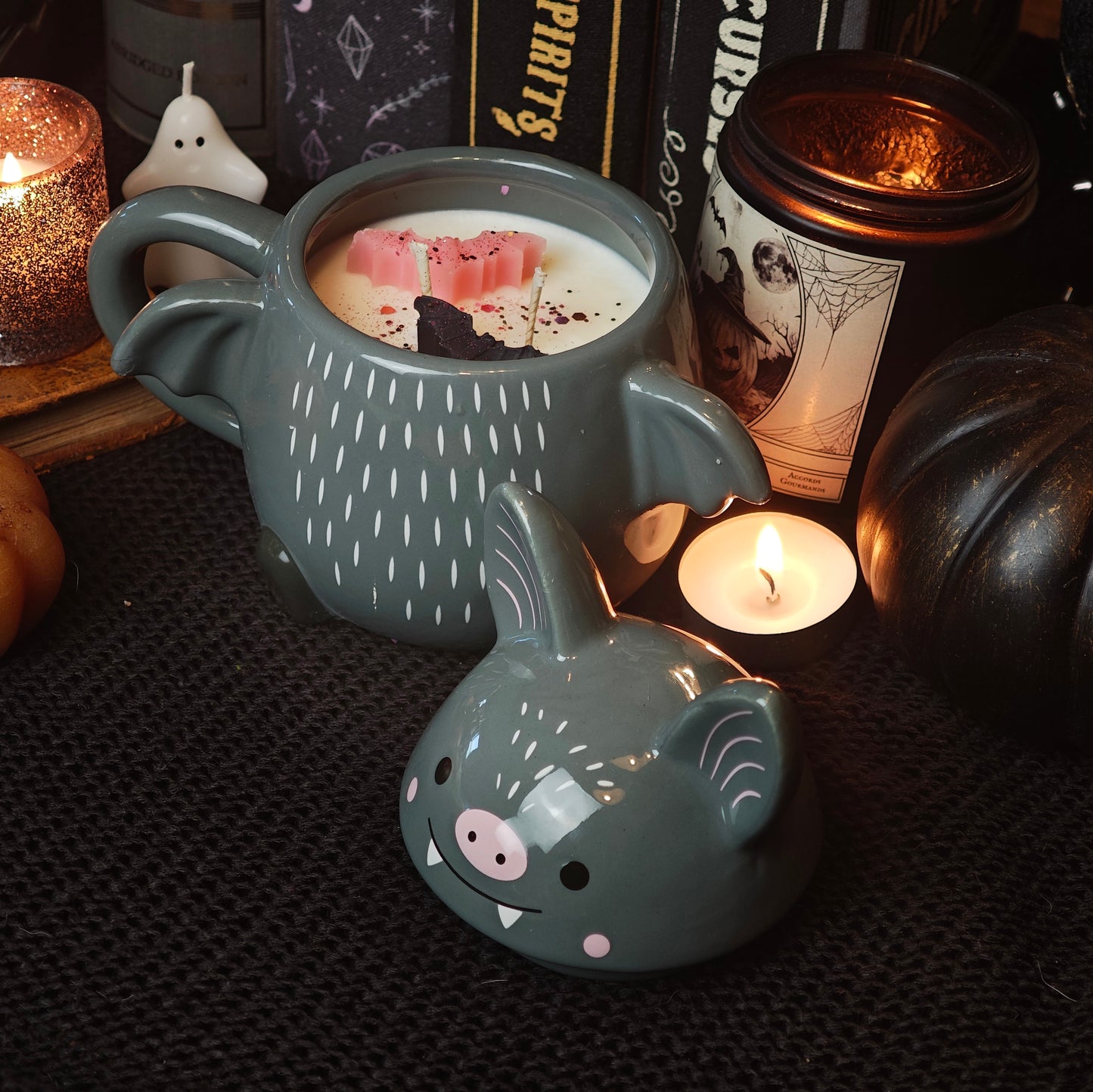 Bougie Halloween chauve souris