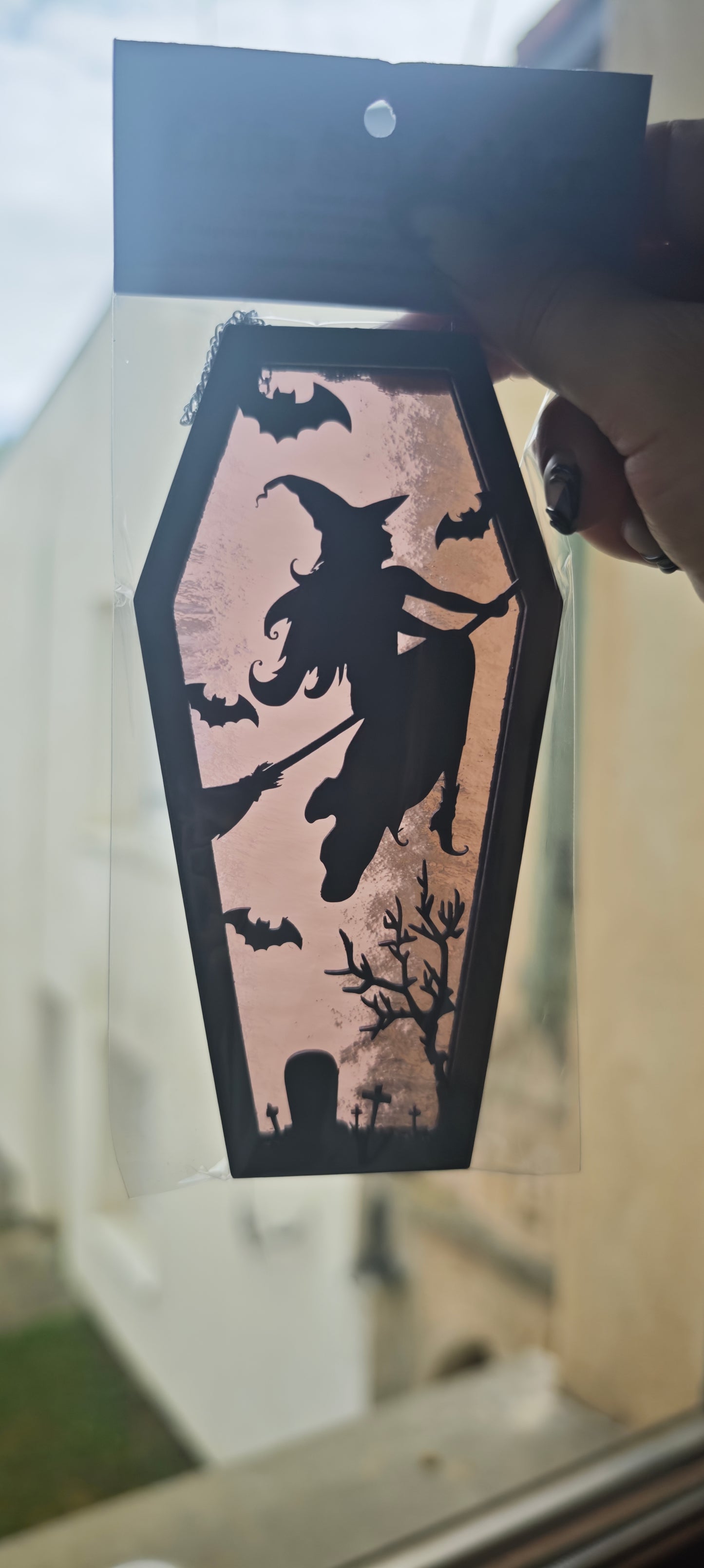 Cercueil verre sorcière lilas