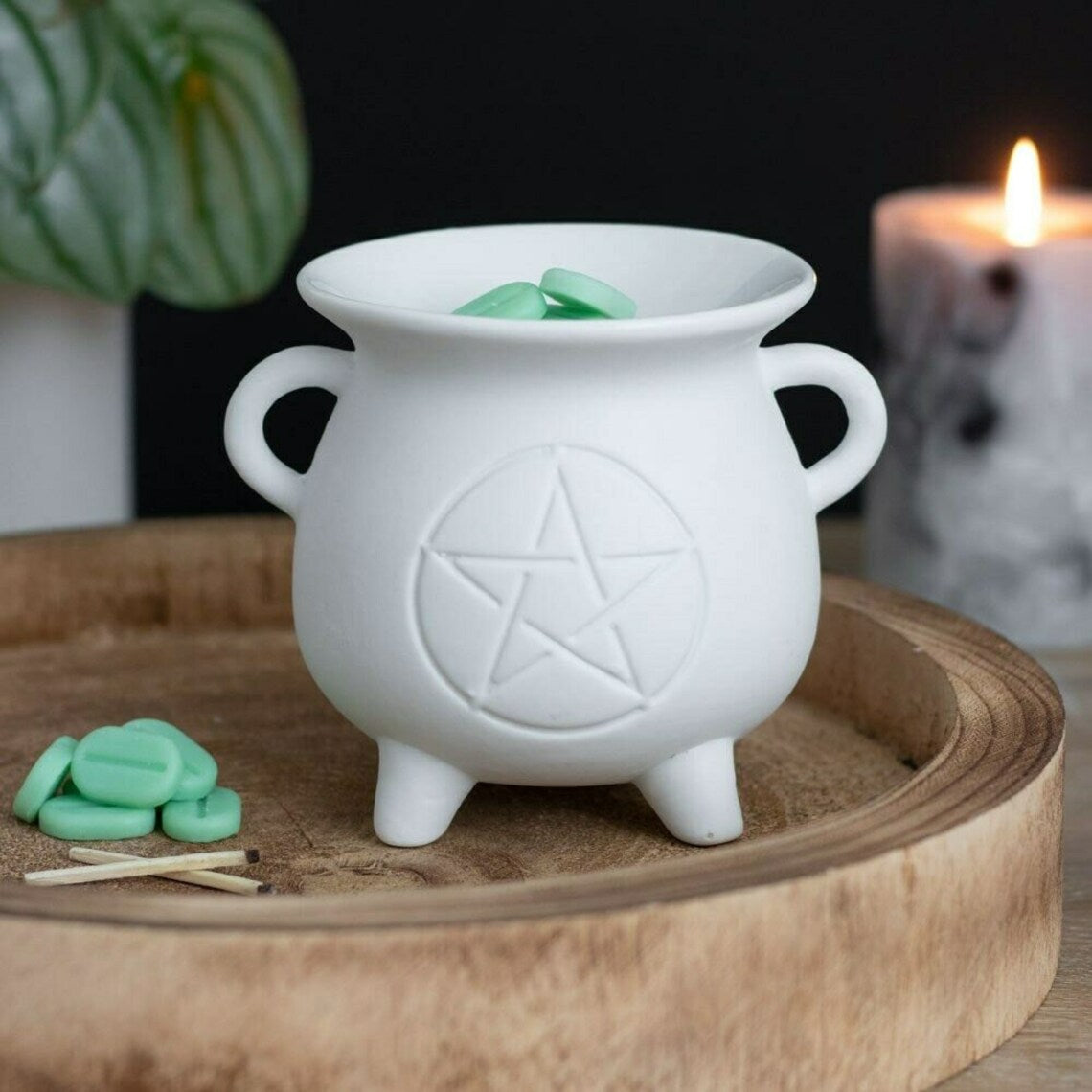 Brûleur pour fondants parfumés chaudron pentacle